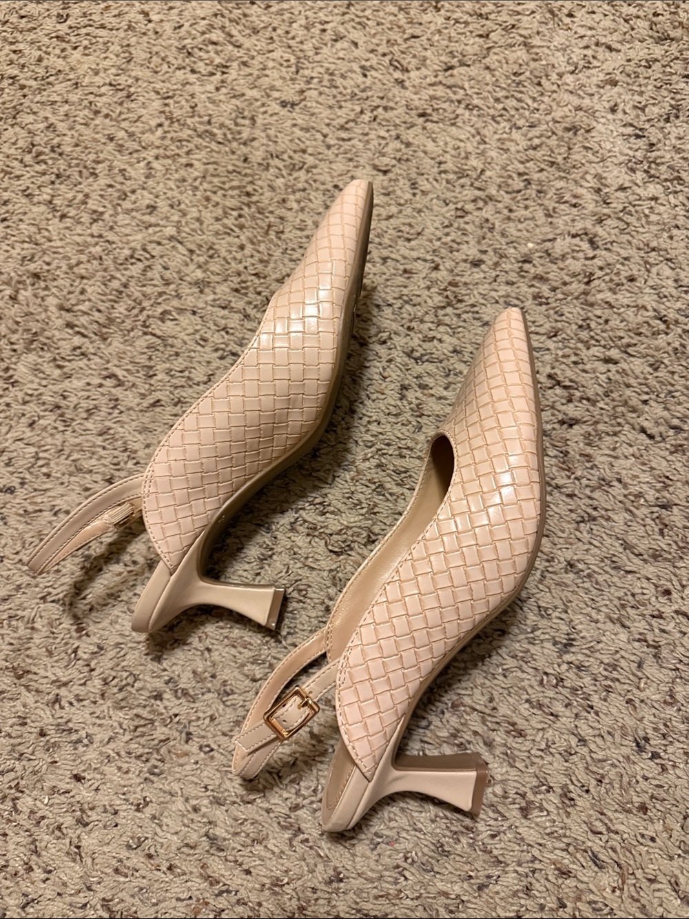 Impo Blush cream Woven Slingback Kitten Heel sz 8M - Picture 3 of 7